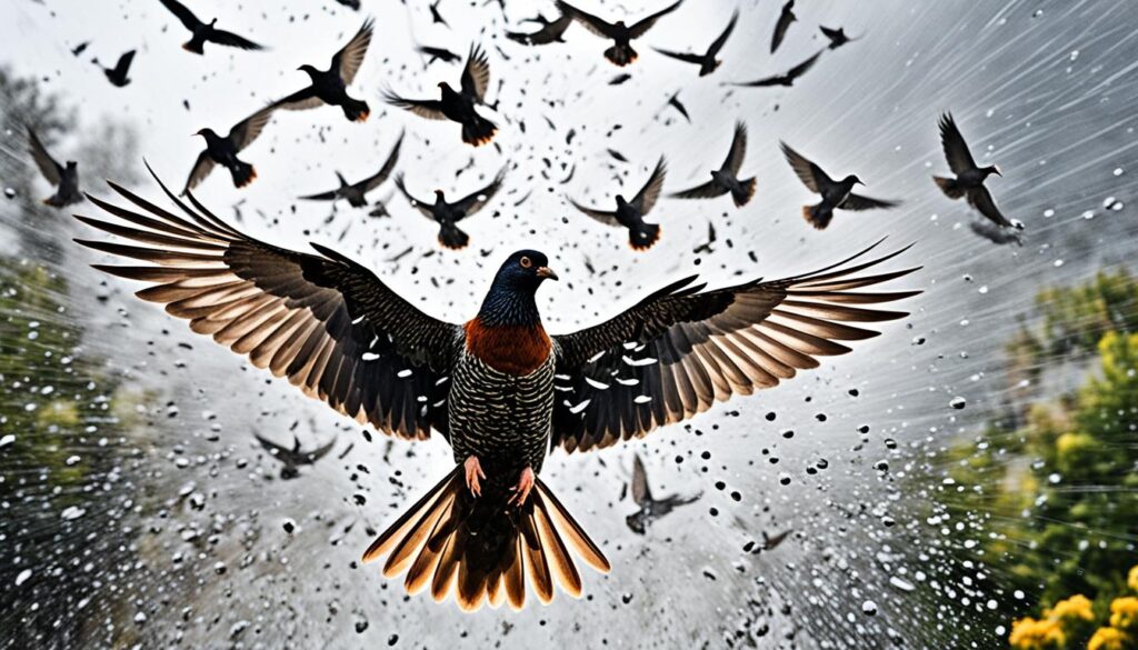 Repelente de aves con agua y especias picantes