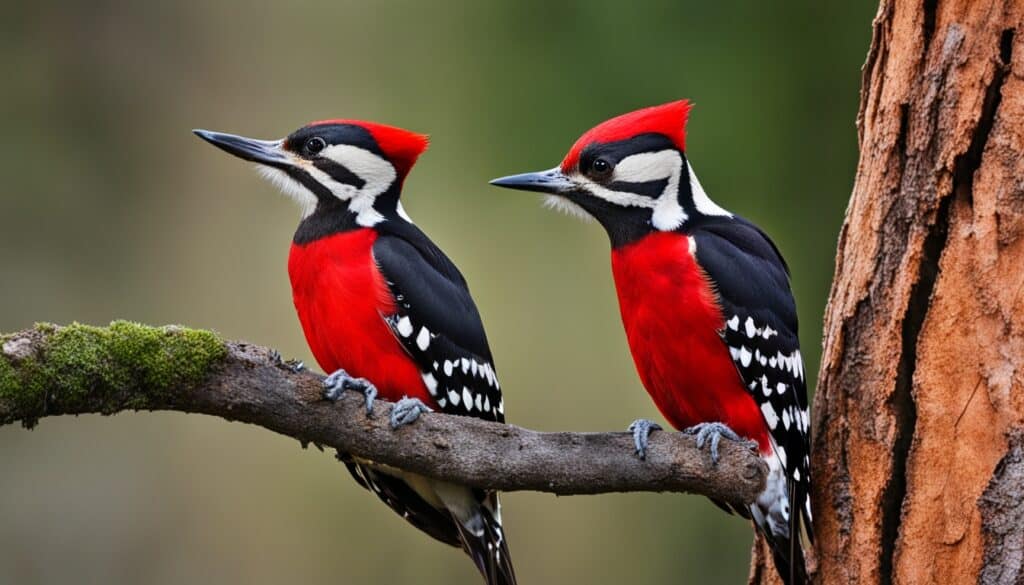 diferencias de color en pajaro carpintero