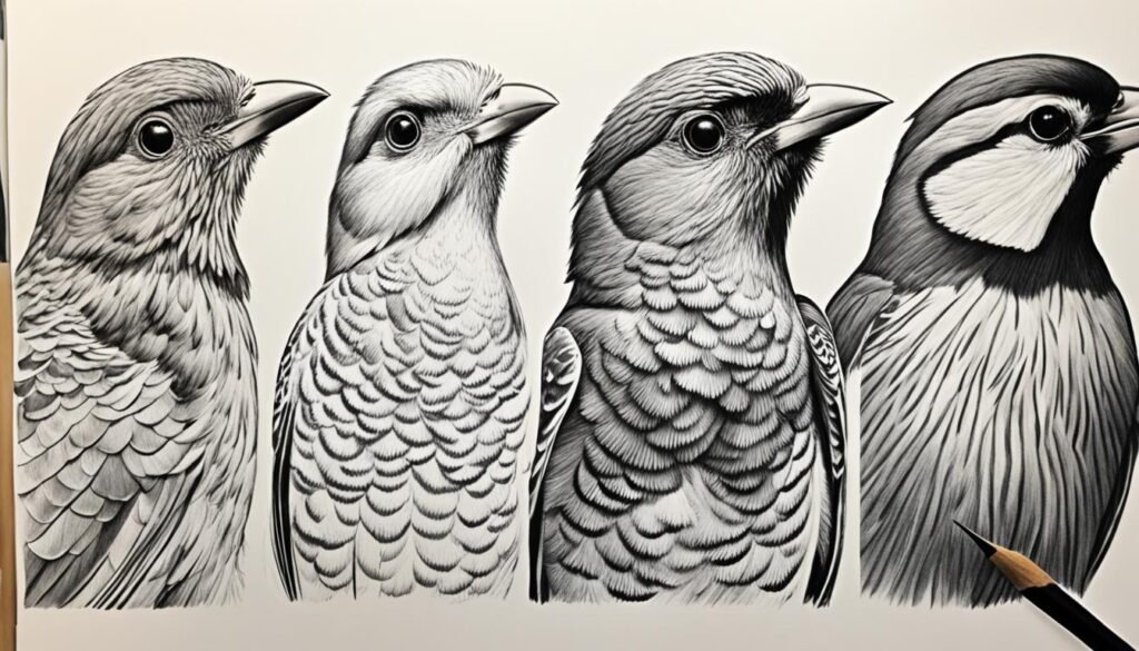 Técnicas de sombreado para un dibujo realista de un pájaro