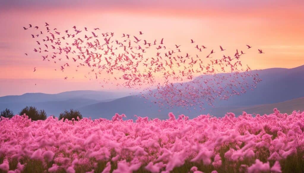 aves de color rosa