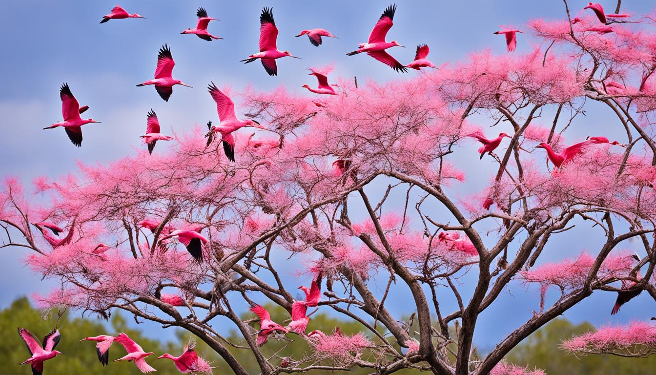 como se llaman los pajaros rosas