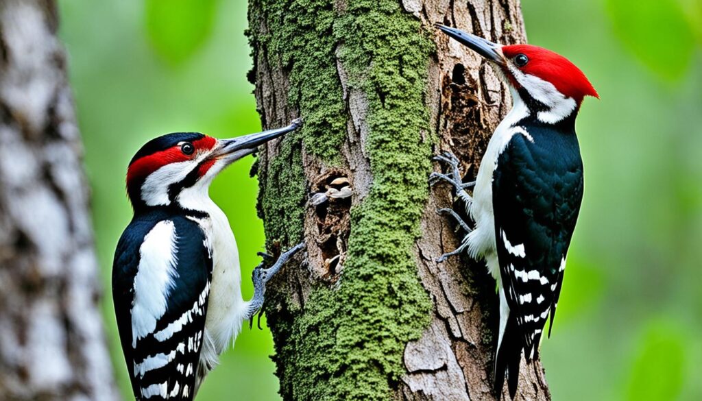 comportamiento reproductivo del pájaro carpintero