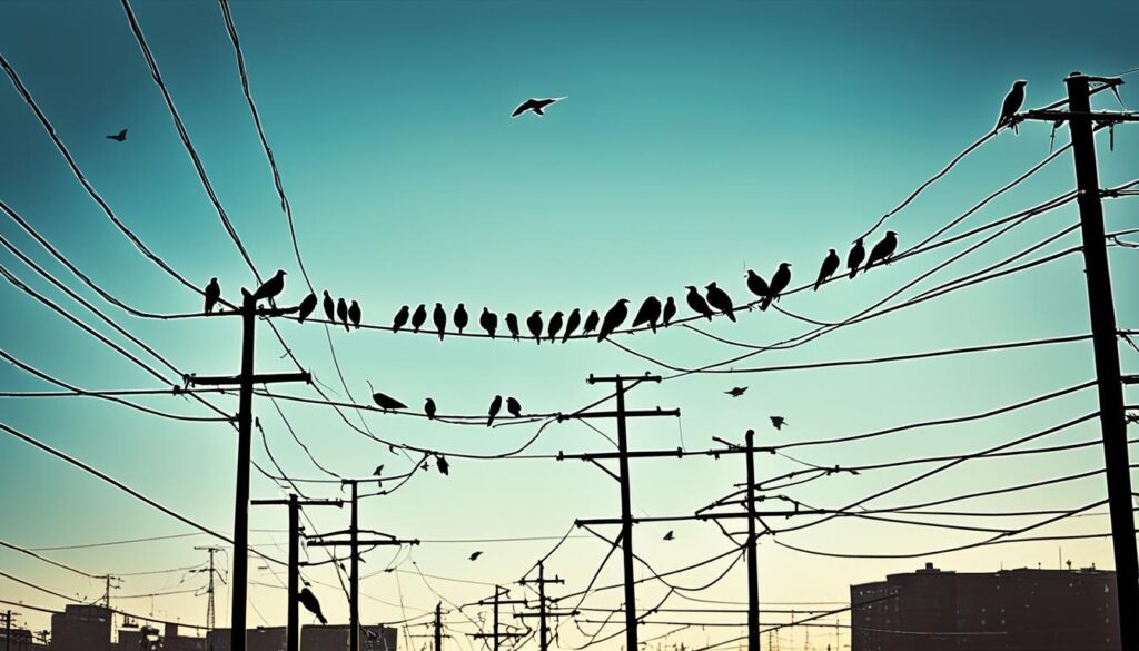 por que los pajaros cuelgan de los cables